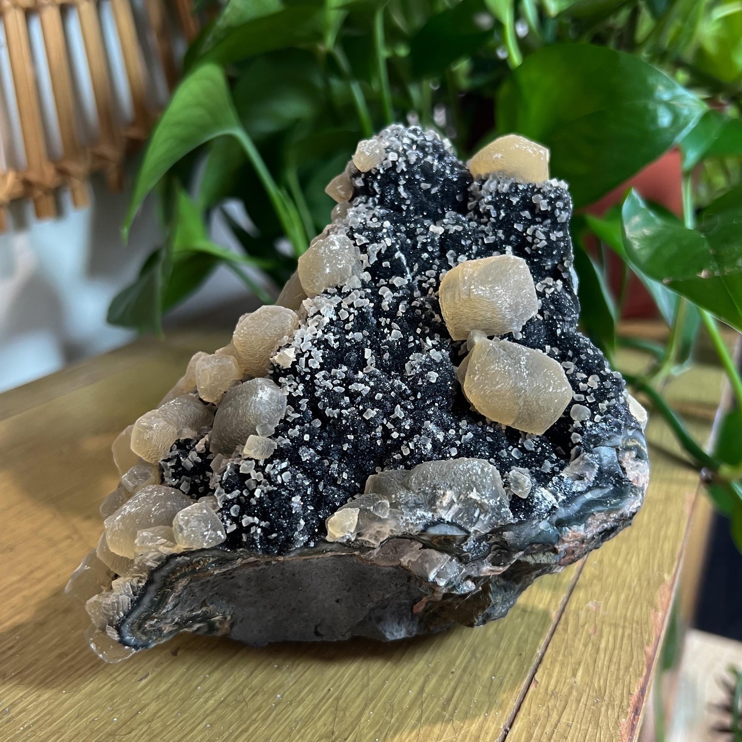 Black Amethyst Calcite Geode