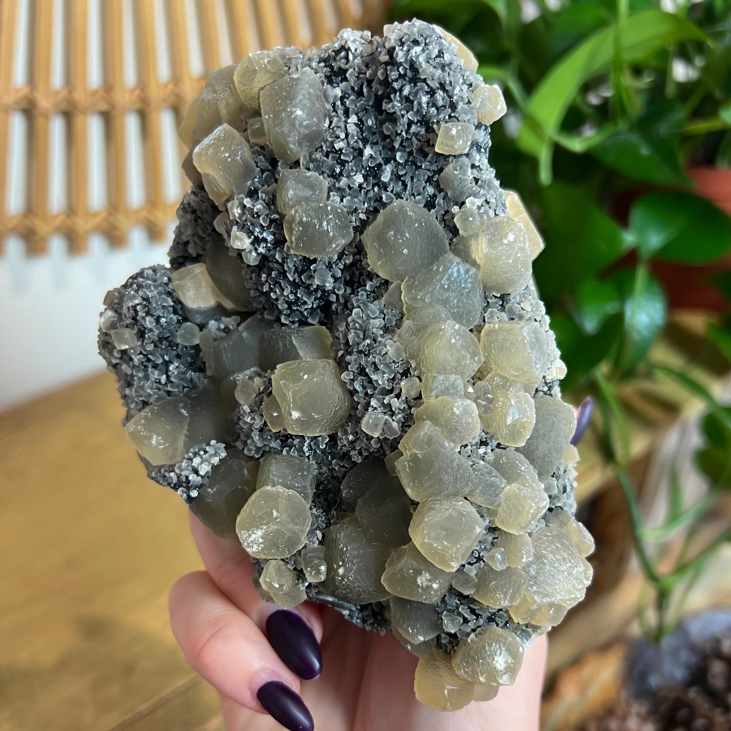 Black Amethyst Calcite Geode