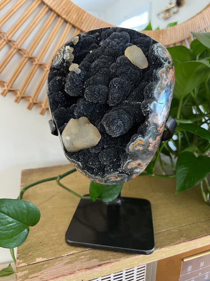 Black Amethyst 4lb Calcite Geode