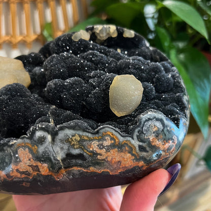 Black Amethyst 4lb Calcite Geode