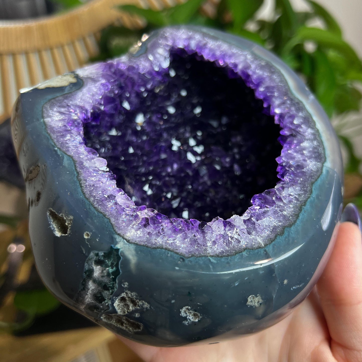 Druzy Amethyst Geode Pair