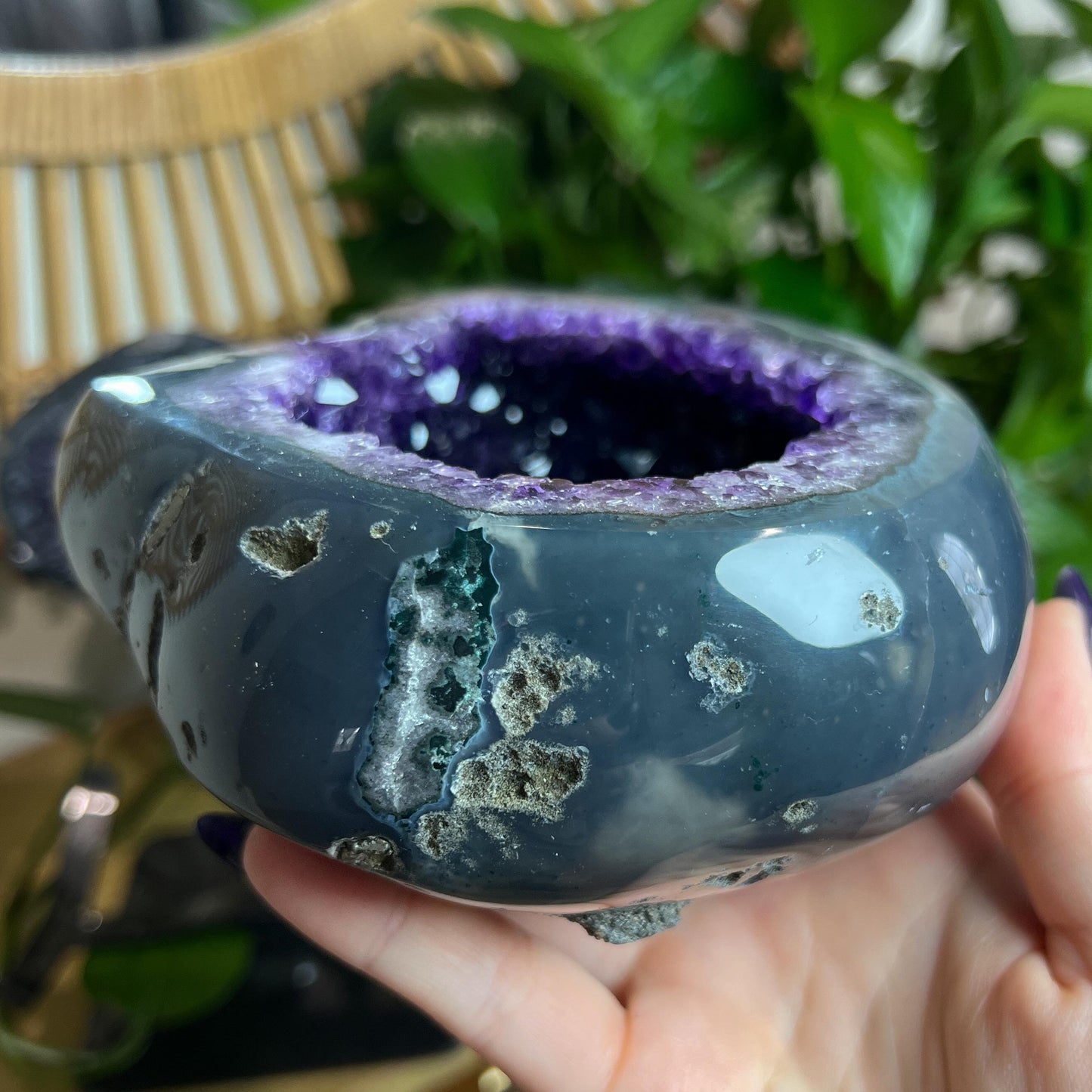 Druzy Amethyst Geode Pair