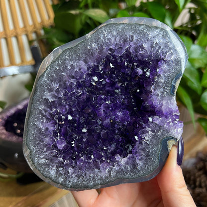 Druzy Amethyst Geode Pair