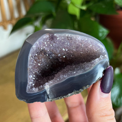 Druzy Amethyst Agate Cave: Crystal from Uruguay, Grounding Cleansing Stone