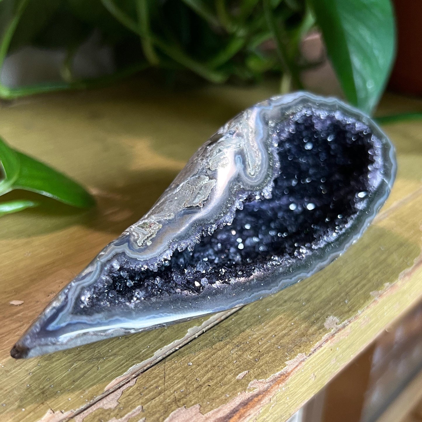 Black Galaxy Amethyst Geode Cave