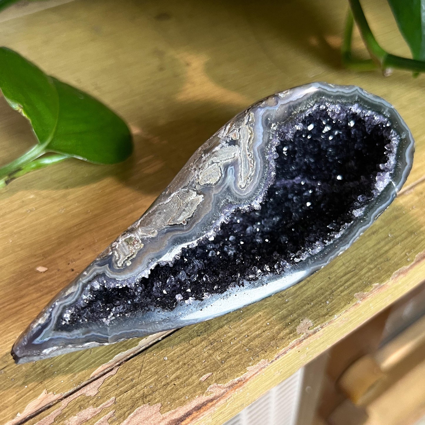 Black Galaxy Amethyst Geode Cave