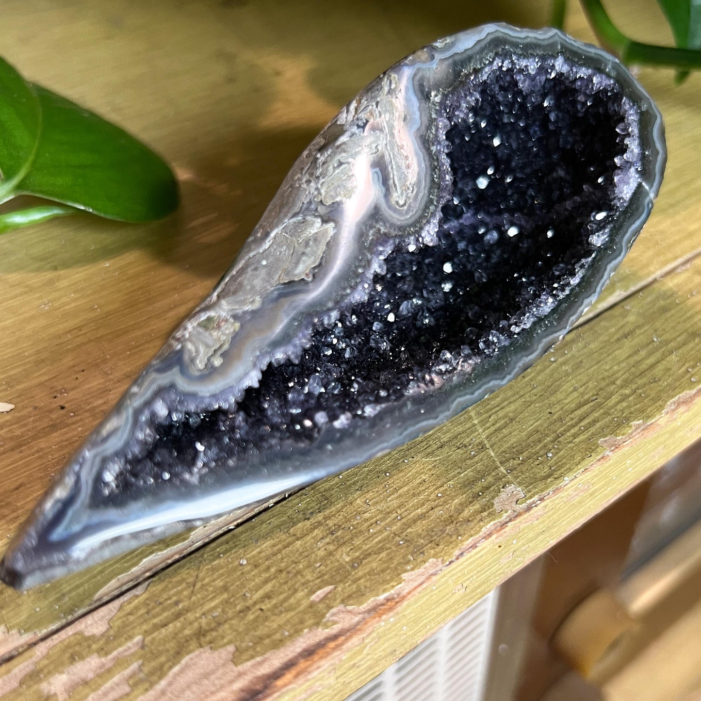 Black Galaxy Amethyst Geode Cave