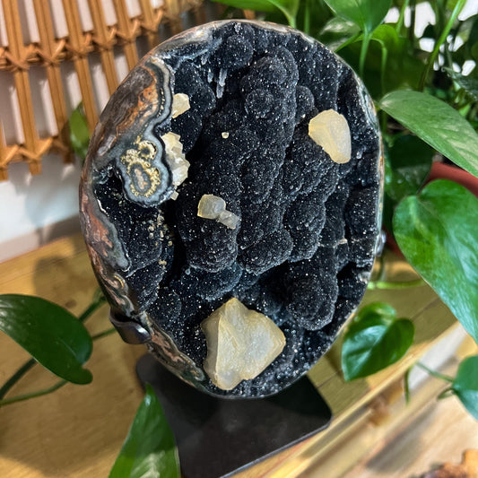 Black Amethyst 4lb Calcite Geode