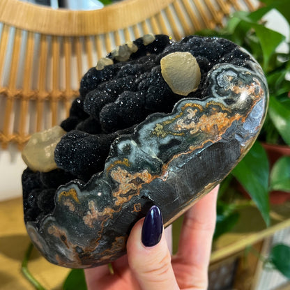 Black Amethyst 4lb Calcite Geode