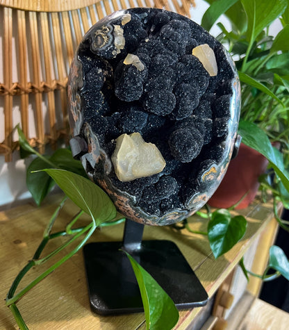 Black Amethyst 4lb Calcite Geode