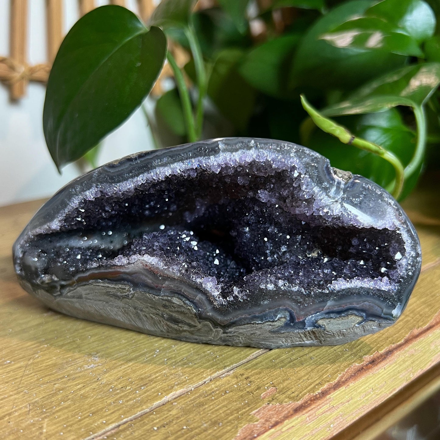 Druzy Amethyst Pink Agate Cave