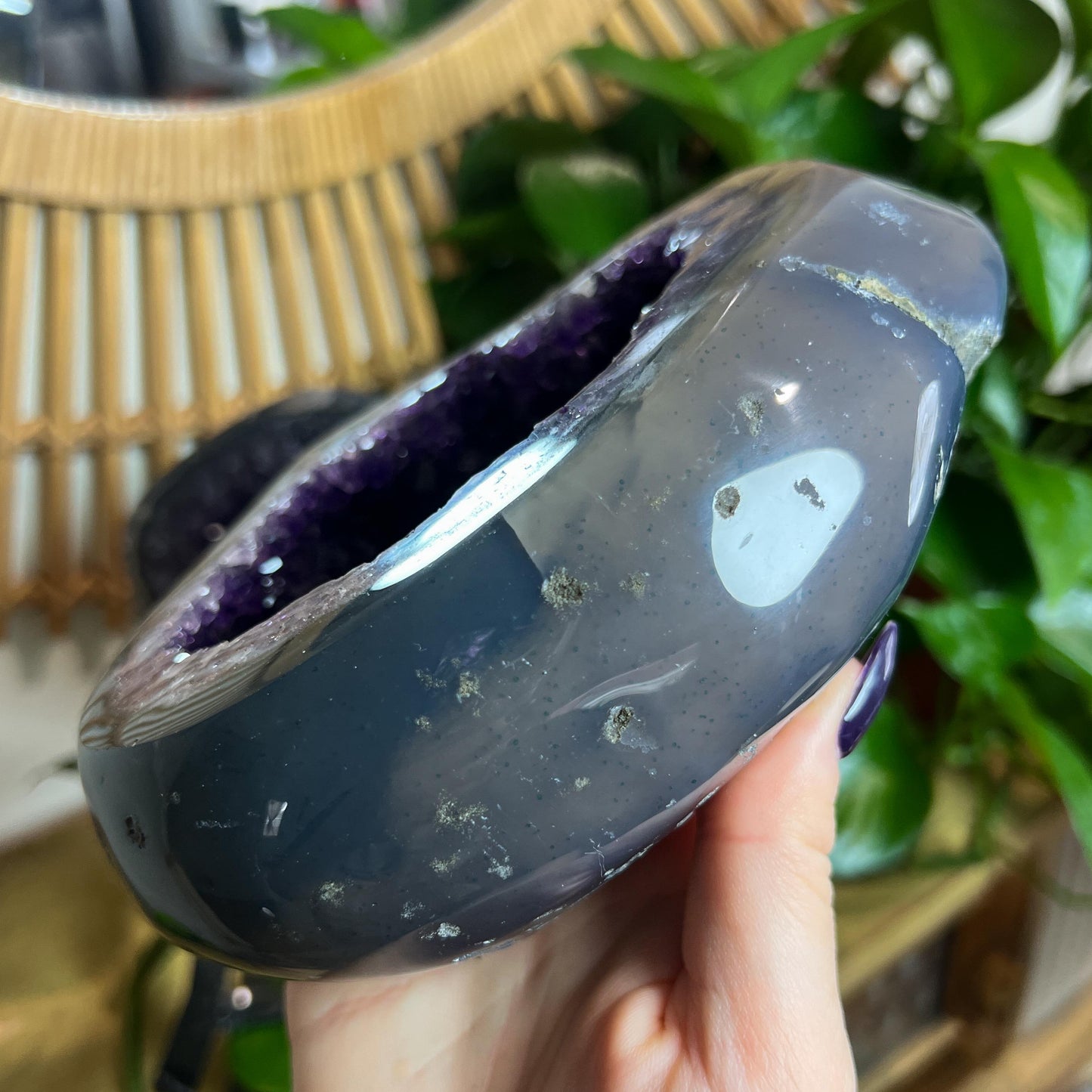 Druzy Amethyst Geode Pair