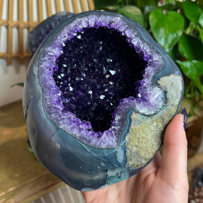 Druzy Amethyst Geode Pair