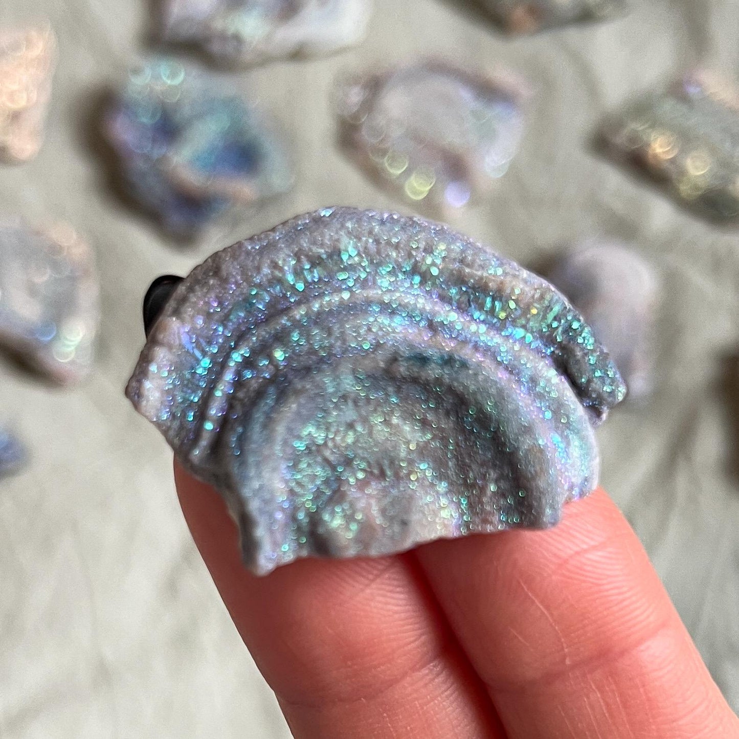 Rainbow Aura Druzy Chalcedony