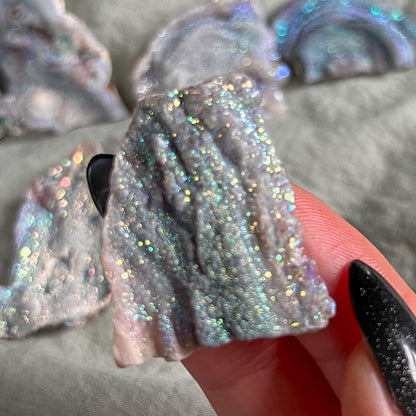 Rainbow Aura Druzy Chalcedony