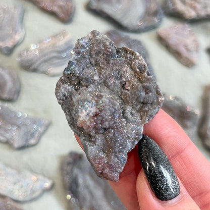 Rainbow Aura Druzy Chalcedony