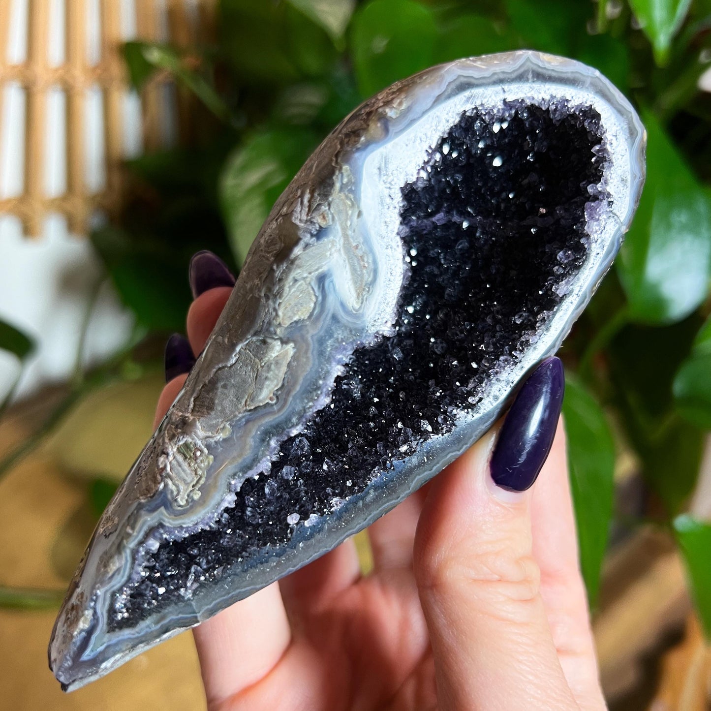 Black Galaxy Amethyst Geode Cave