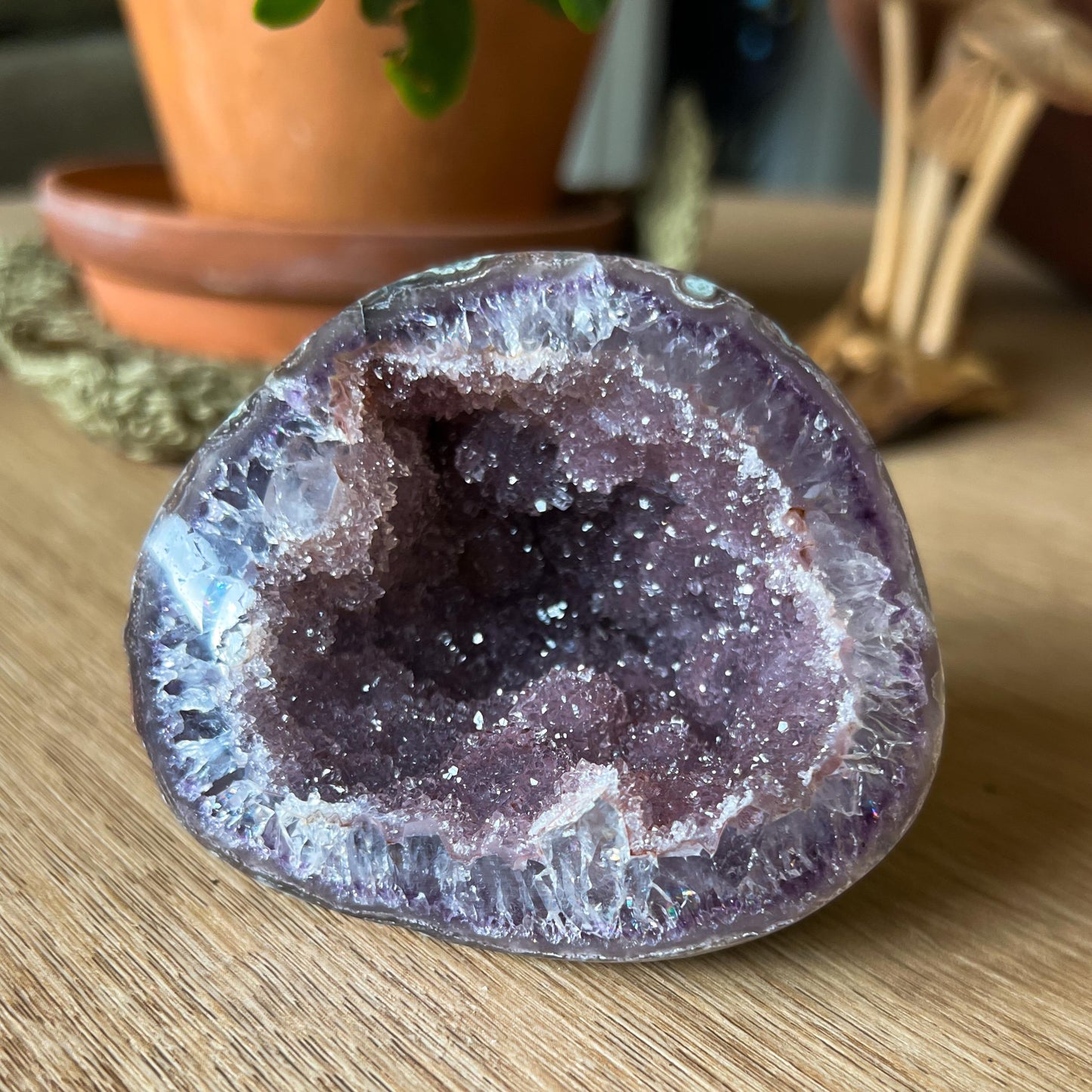 Pink Amethyst Druzy Geode