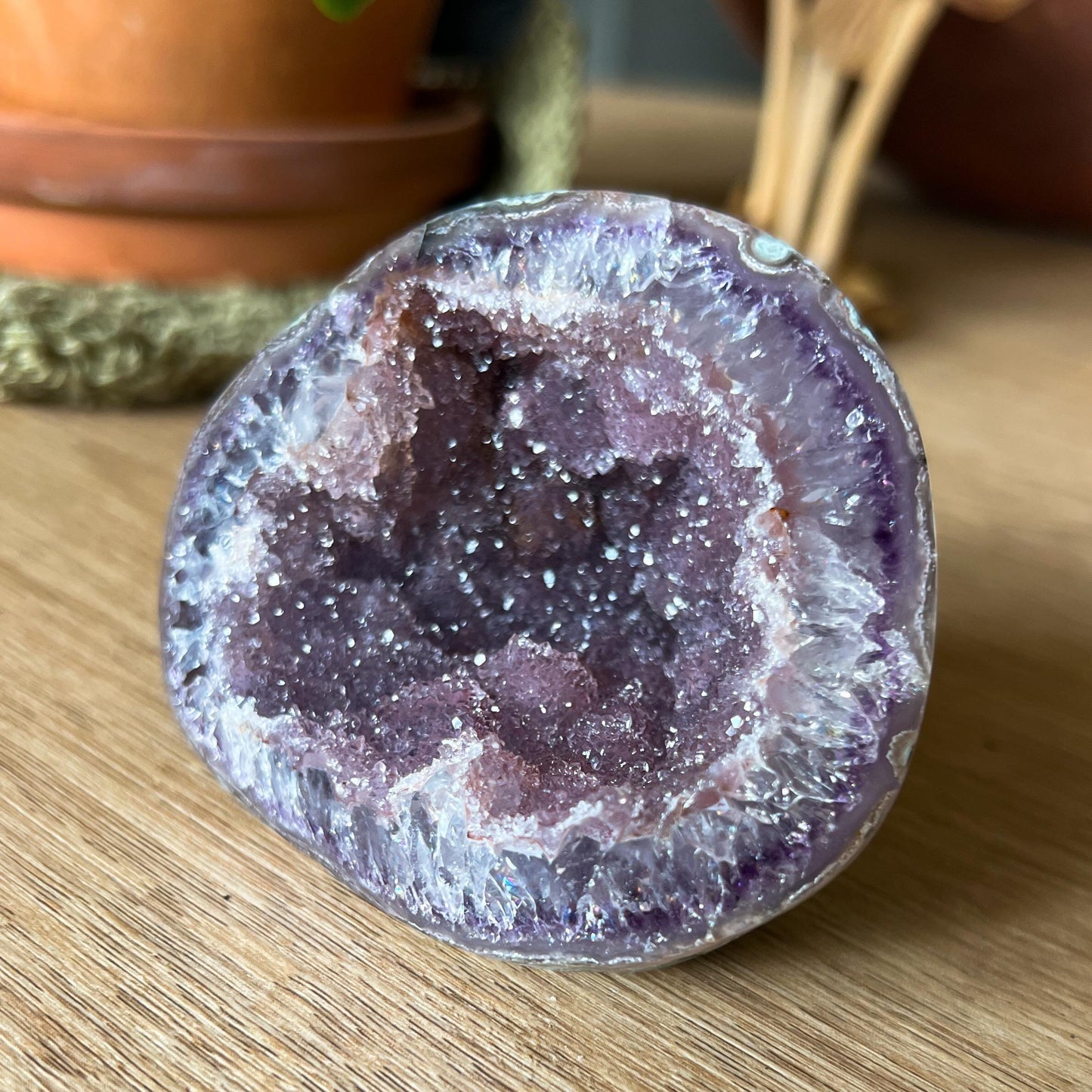Pink Amethyst Druzy Geode