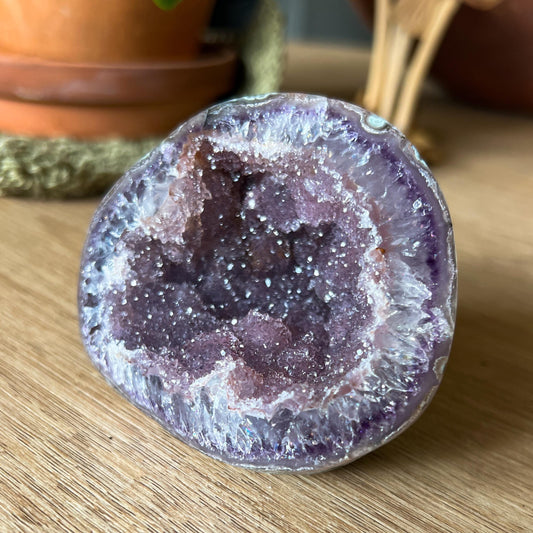 Pink Amethyst Druzy Geode
