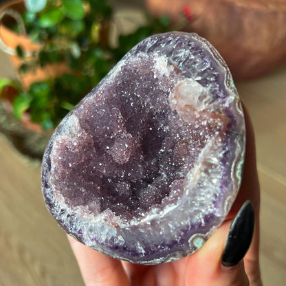 Pink Amethyst Druzy Geode