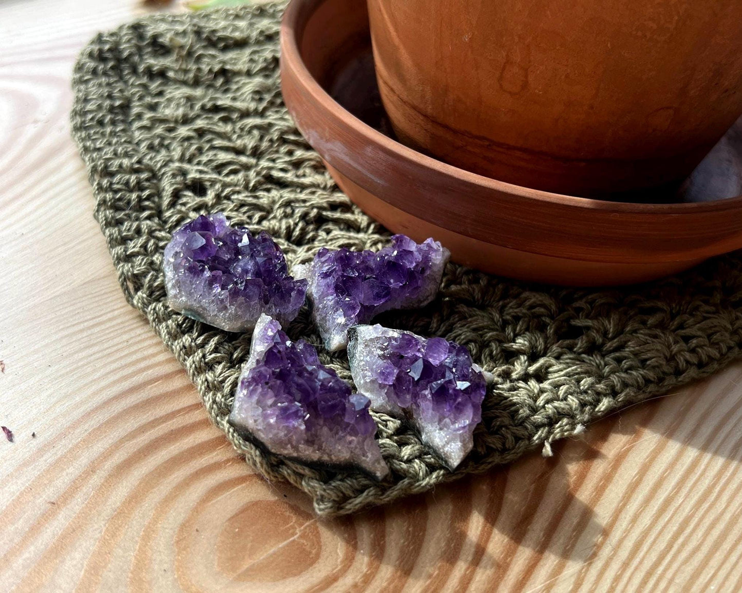 Amethyst Crystal Cluster Set of 4