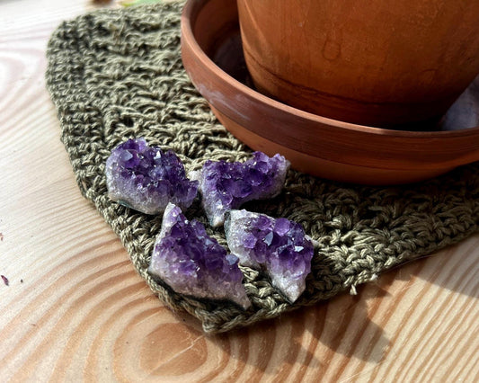 Amethyst Crystal Cluster Set of 4