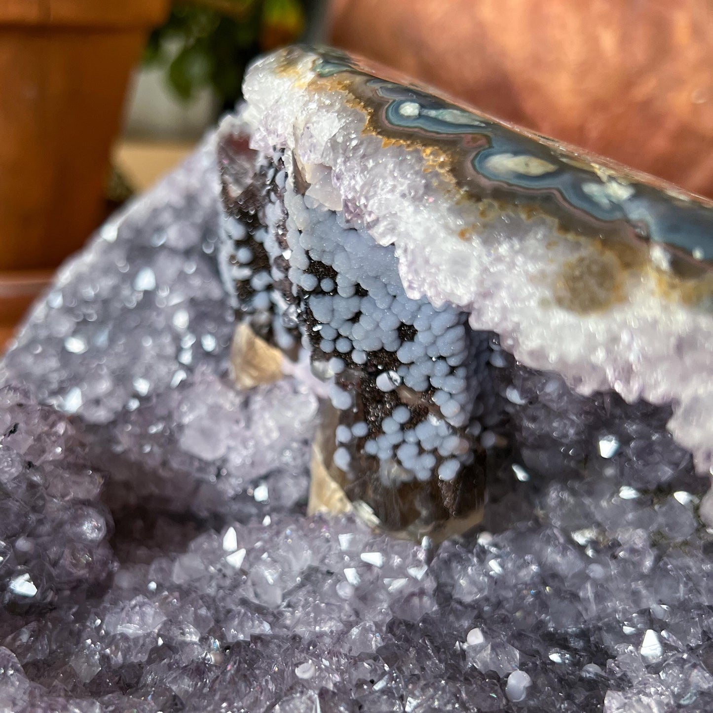 Lavender Amethyst Grape Agate Geode