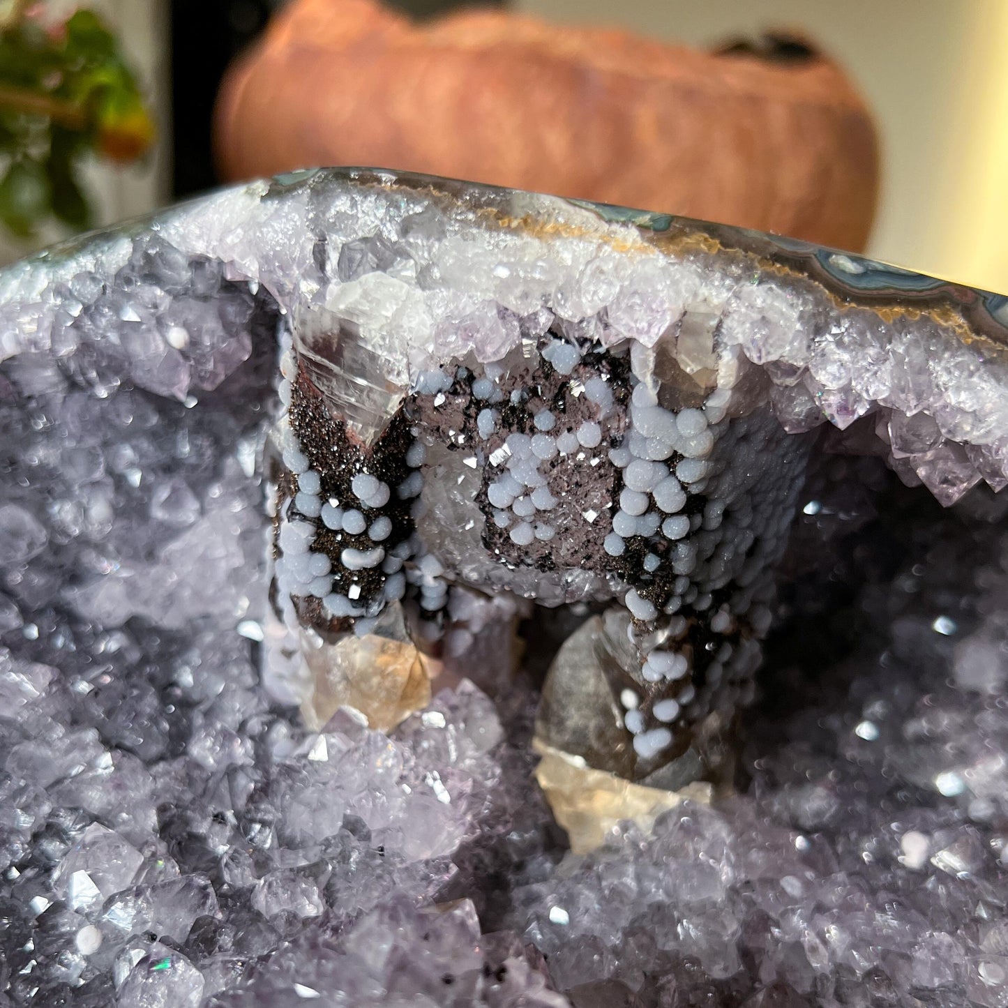 Lavender Amethyst Grape Agate Geode