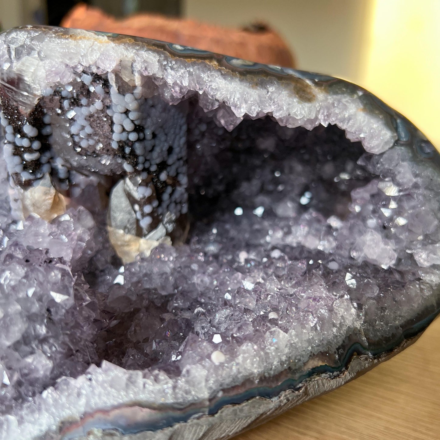 Lavender Amethyst Grape Agate Geode