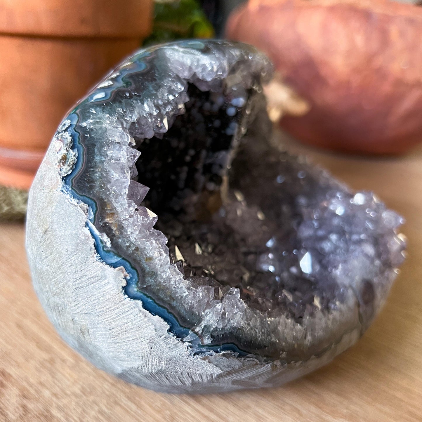 Lavender Amethyst Grape Agate Geode