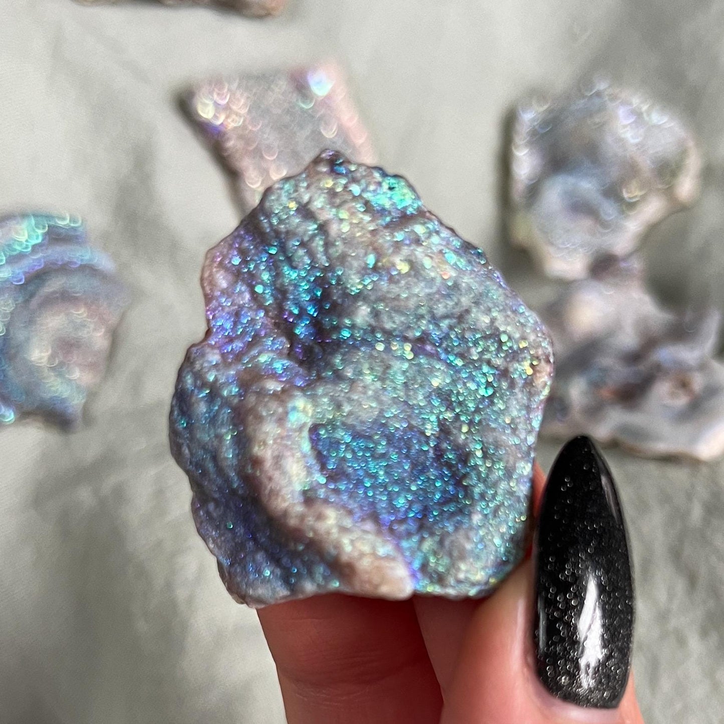 Rainbow Aura Druzy Chalcedony