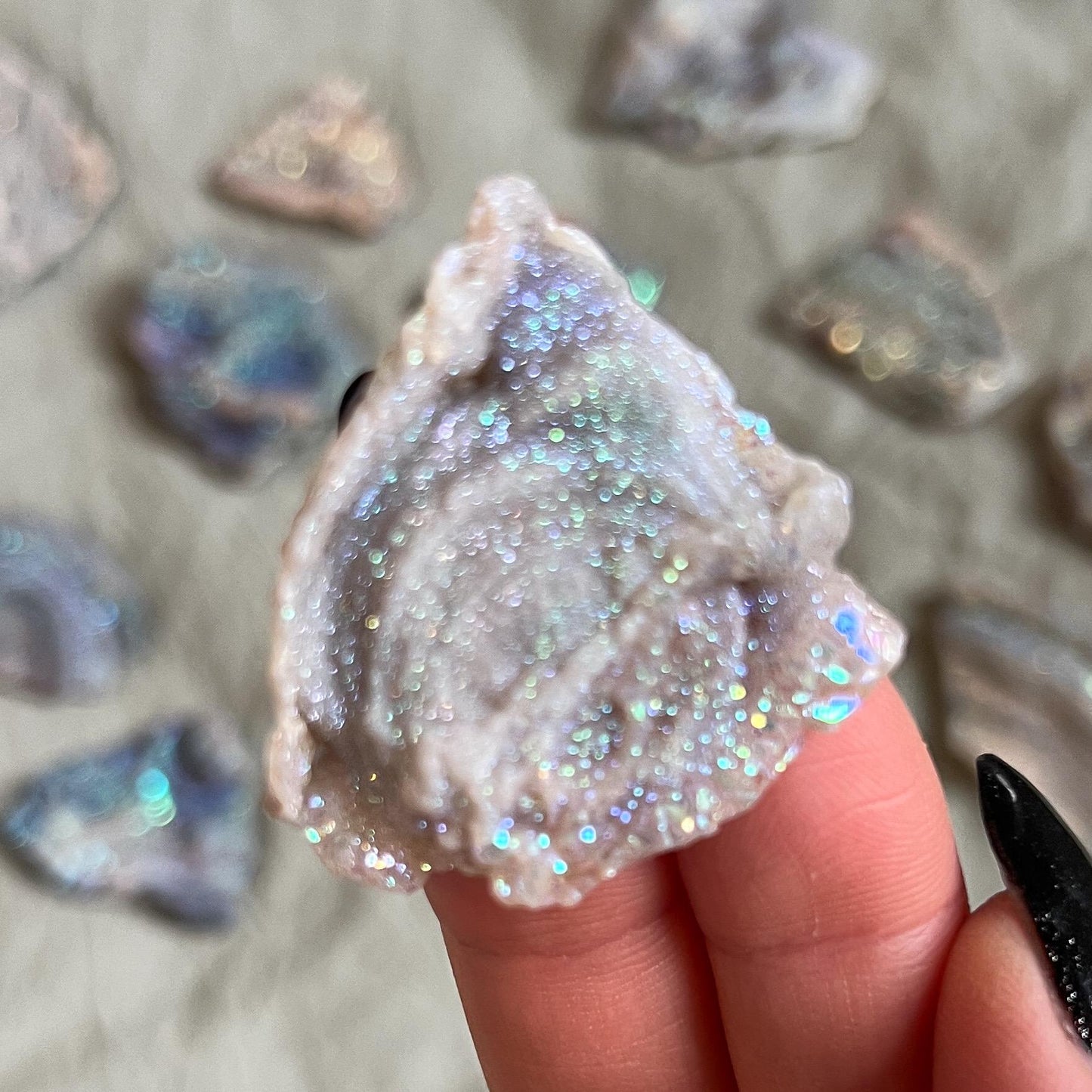 Rainbow Aura Druzy Chalcedony