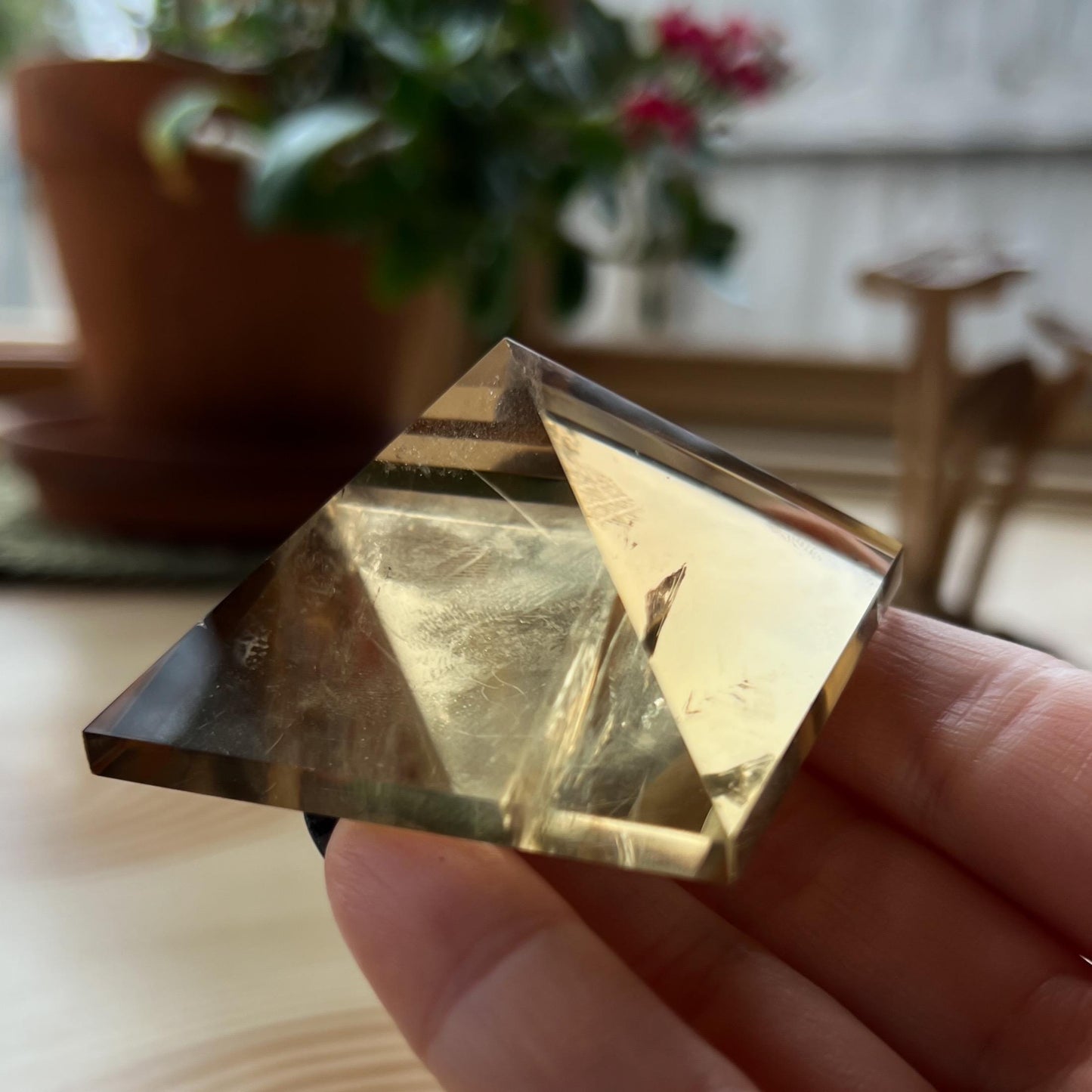 Honey Untreated Citrine Pyramid