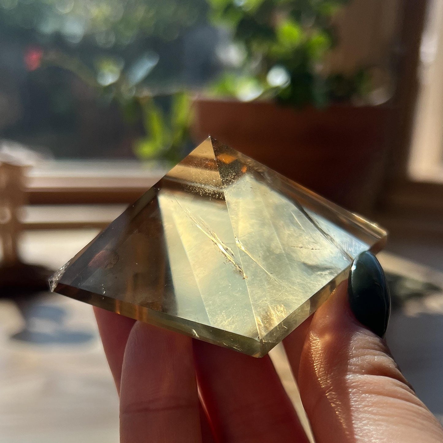 Honey Untreated Citrine Pyramid