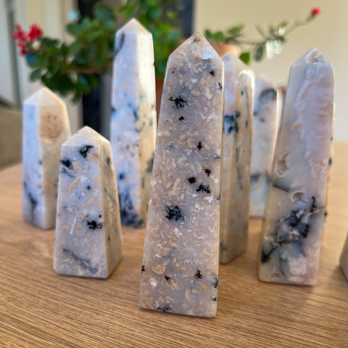 Snowy Dendritic Agate Tower