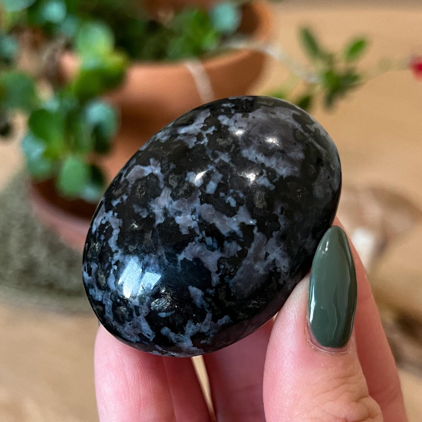 Indigo Gabbro Palm Stone