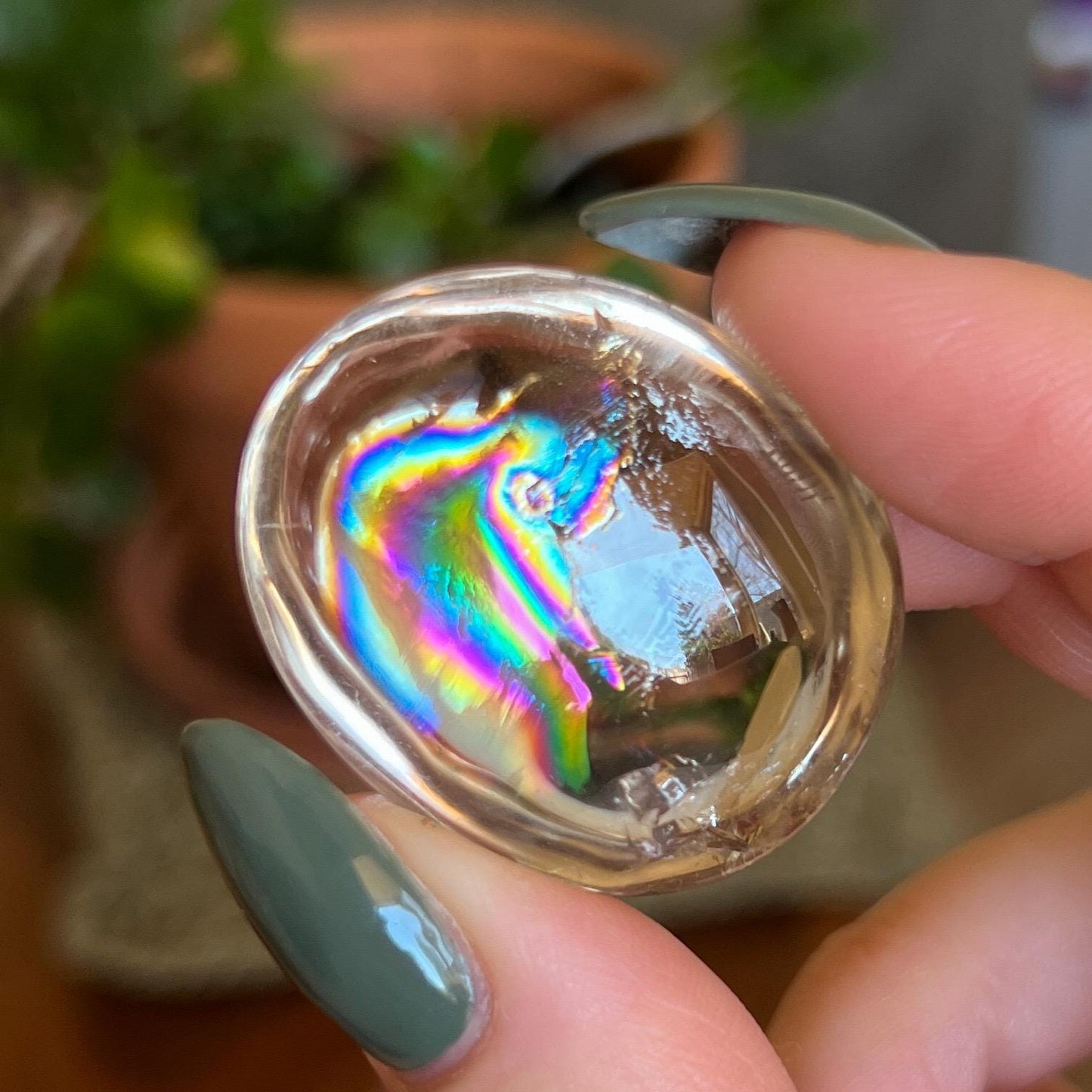 Rainbow Clear Smoky Quartz Pebbles
