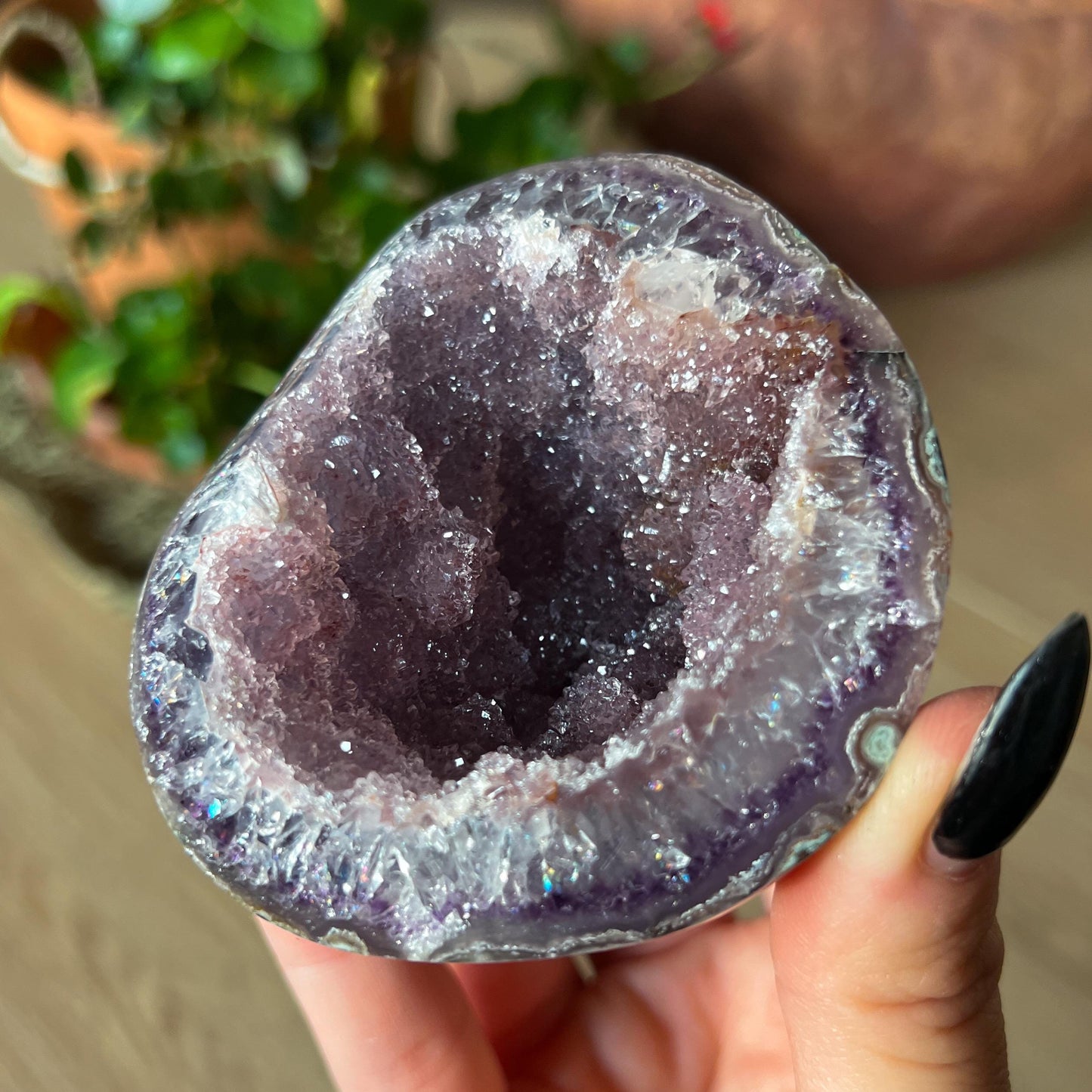 Pink Amethyst Druzy Geode
