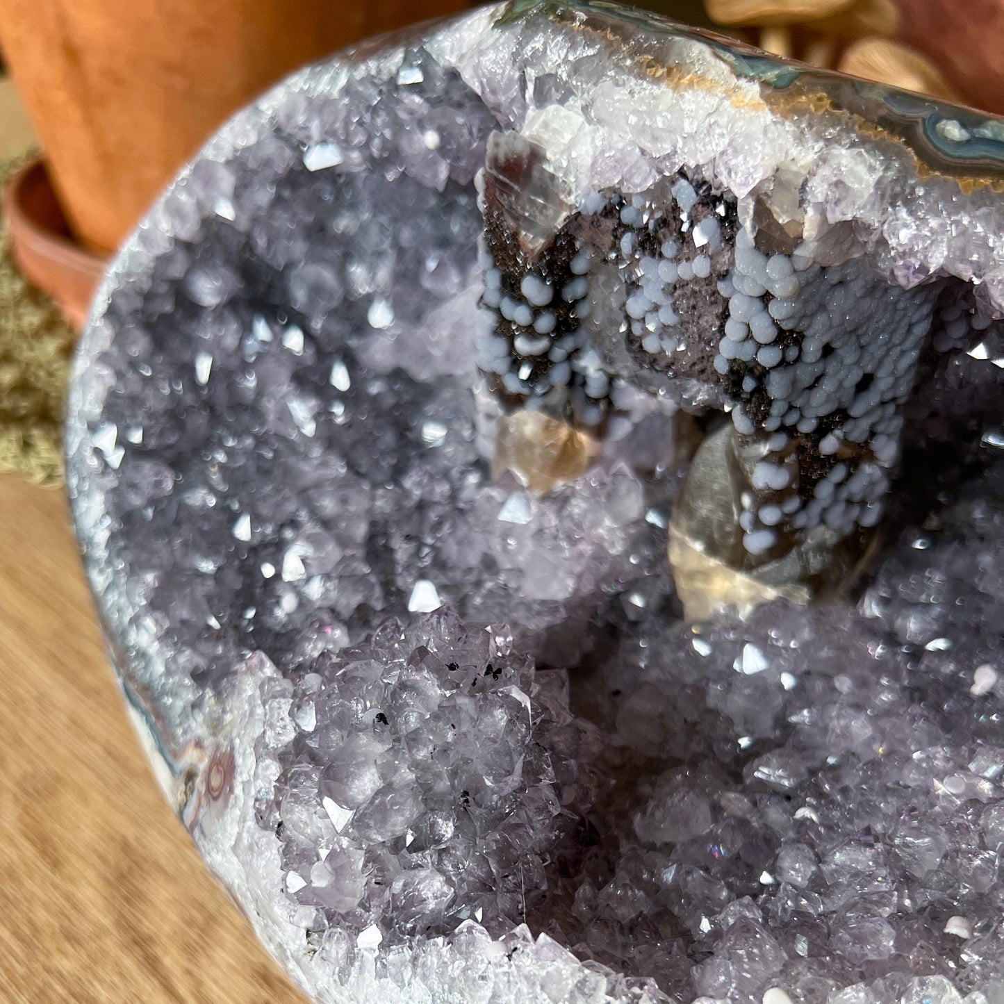 Lavender Amethyst Grape Agate Geode