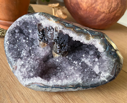 Lavender Amethyst Grape Agate Geode