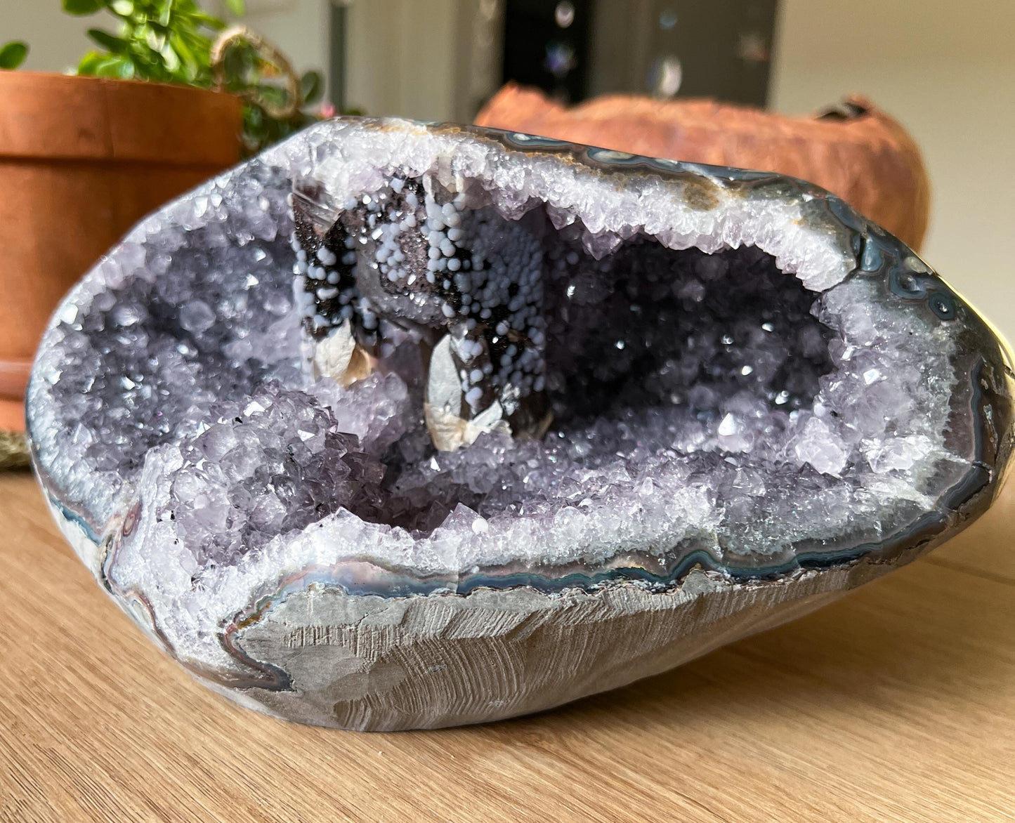 Lavender Amethyst Grape Agate Geode