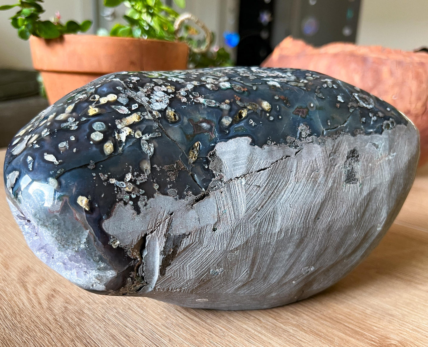 Lavender Amethyst Grape Agate Geode