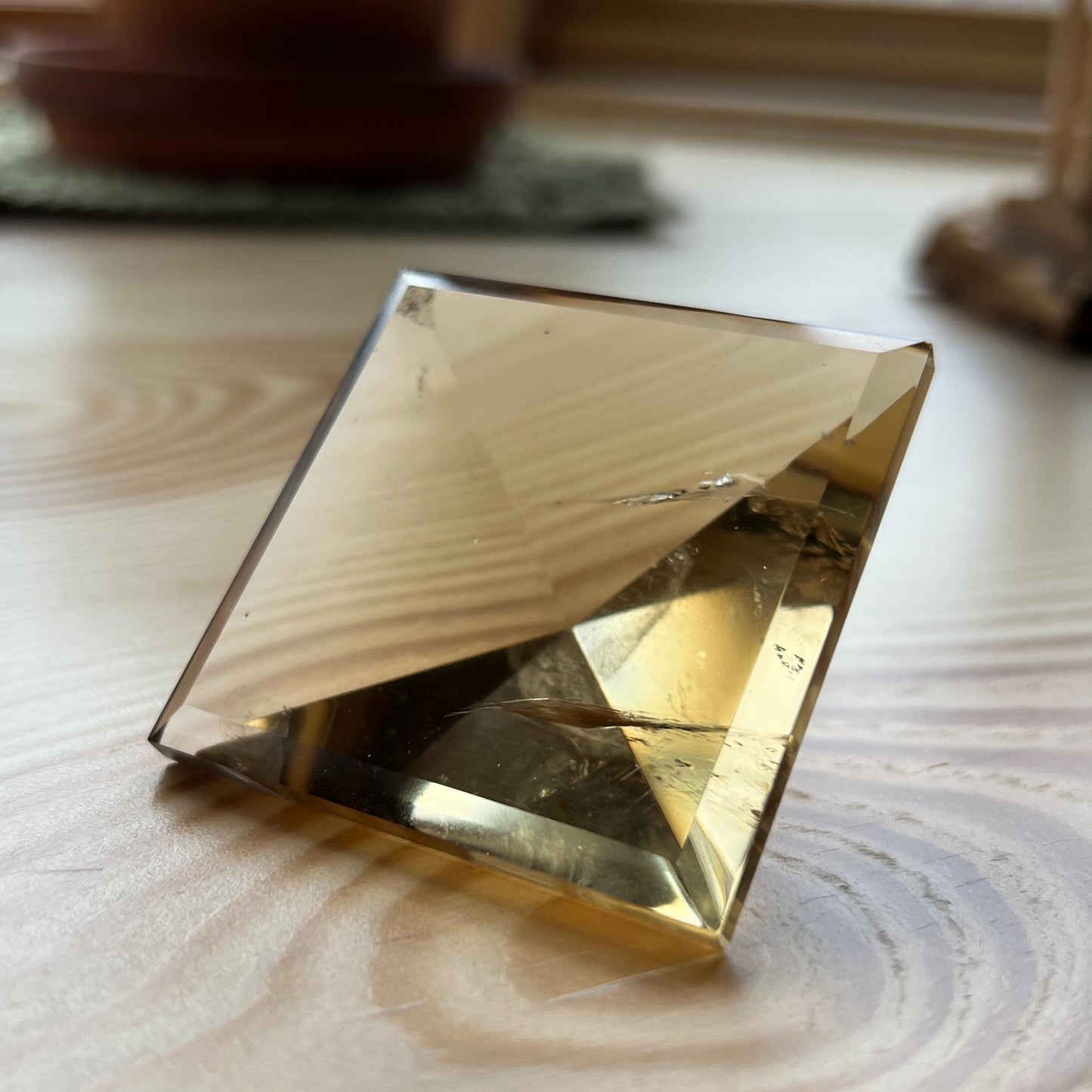 Honey Untreated Citrine Pyramid