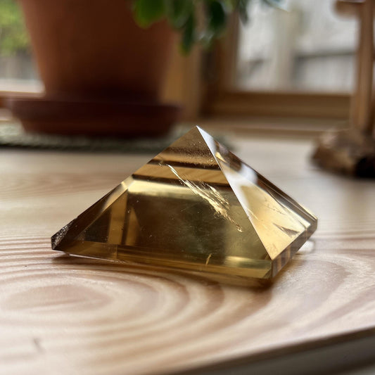 Honey Untreated Citrine Pyramid
