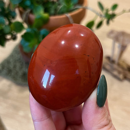 Red Jasper Quartz Palm Stone
