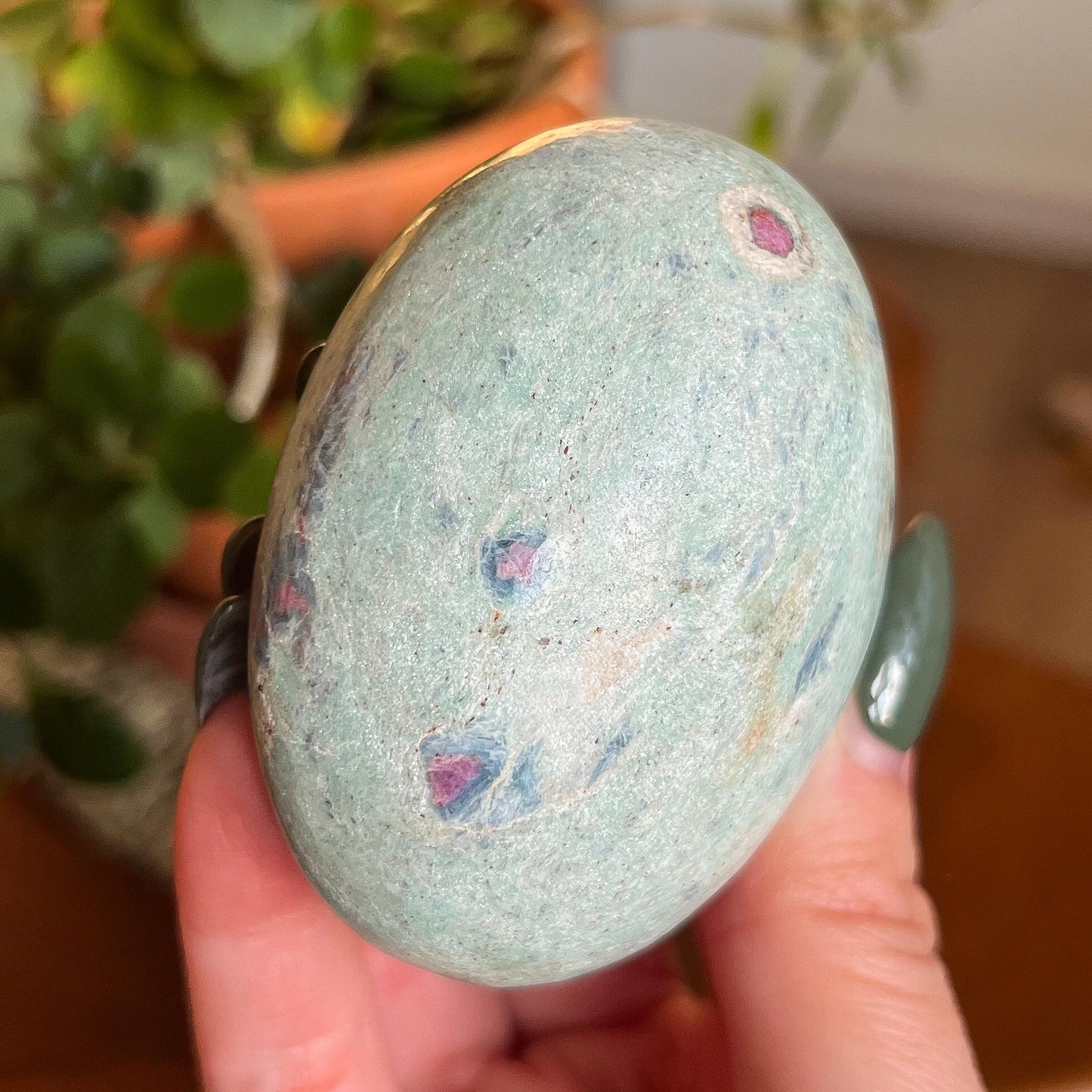 Ruby Fuchsite Palm Stone