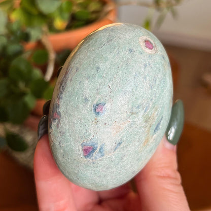 Ruby Fuchsite Palm Stone