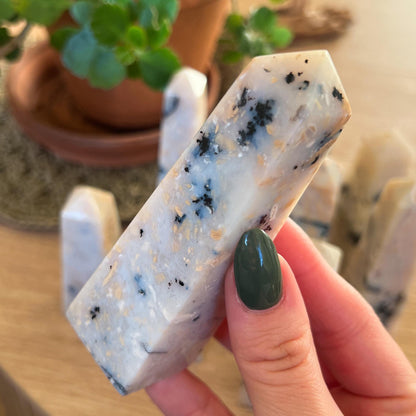Snowy Dendritic Agate Tower