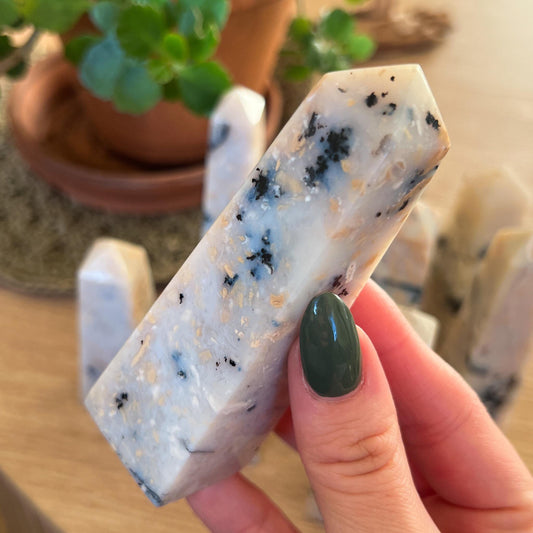 Snowy Dendritic Agate Tower
